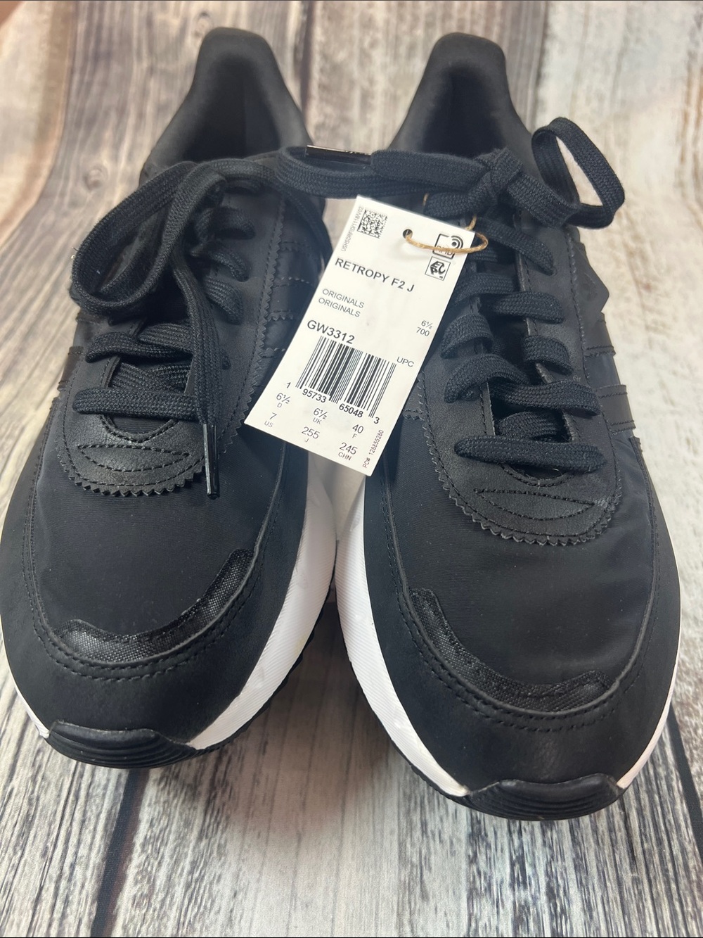 Adidas Originals Retropy F2 J Black White Platform Sneakers Women’s Size 7 NWT - Picture 3 of 7